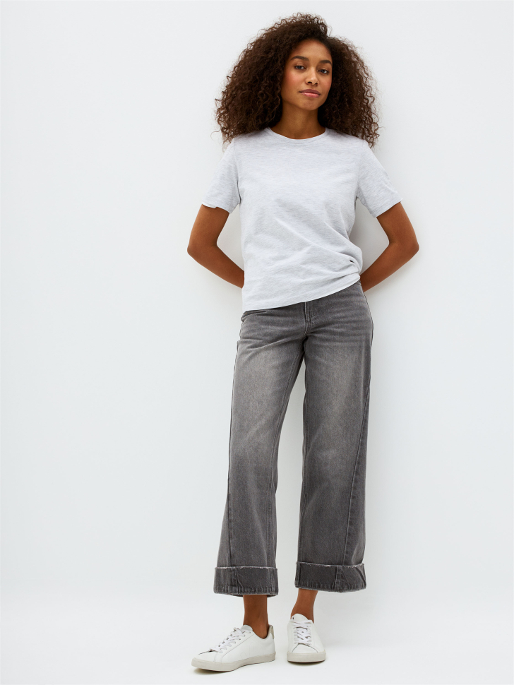 

Укороченные джинсы Wide Leg с отворотами
