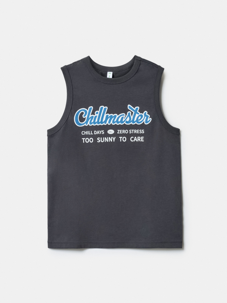 Майка SELA с принтом Chillmaster, серый, арт. 52008