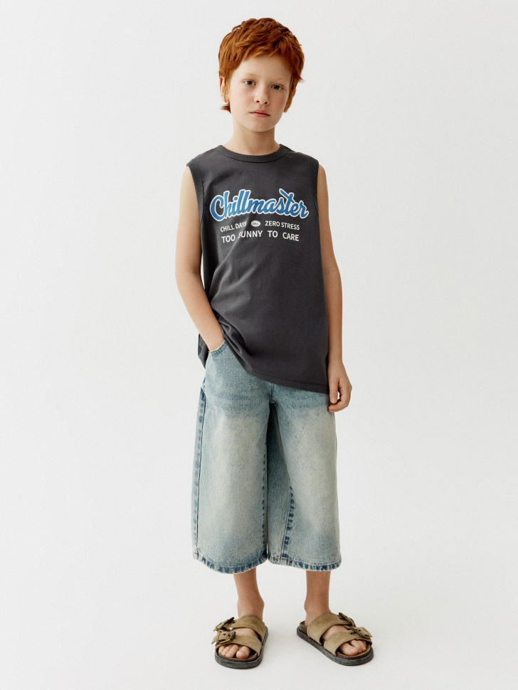 майка с принтом для мальчиков от бренда sela вид слева