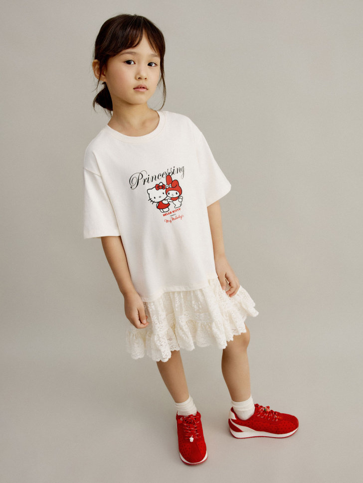 Платье SELA с принтом Hello Kitty My Melody, белый, арт. 51493