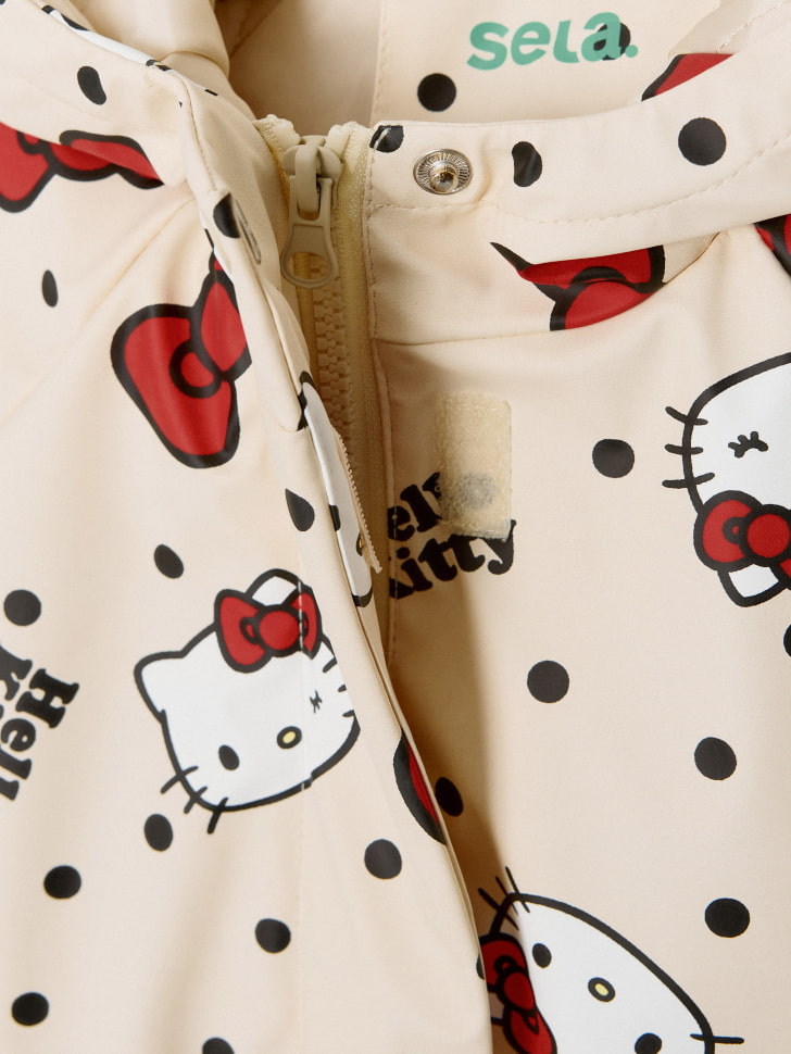 Утепленный дождевик с принтом Hello Kitty  для девочек. Фото №3