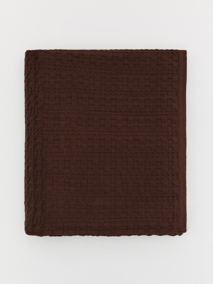 Вафельное покрывало из хлопка, коричневый, арт. 16956