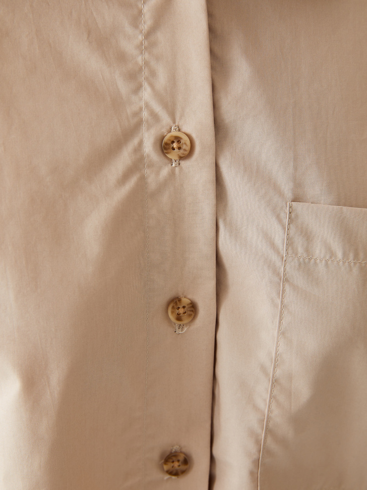 Хлопковая рубашка оверсайз (коричневый, XS) sela 4640078811168 - фото 5