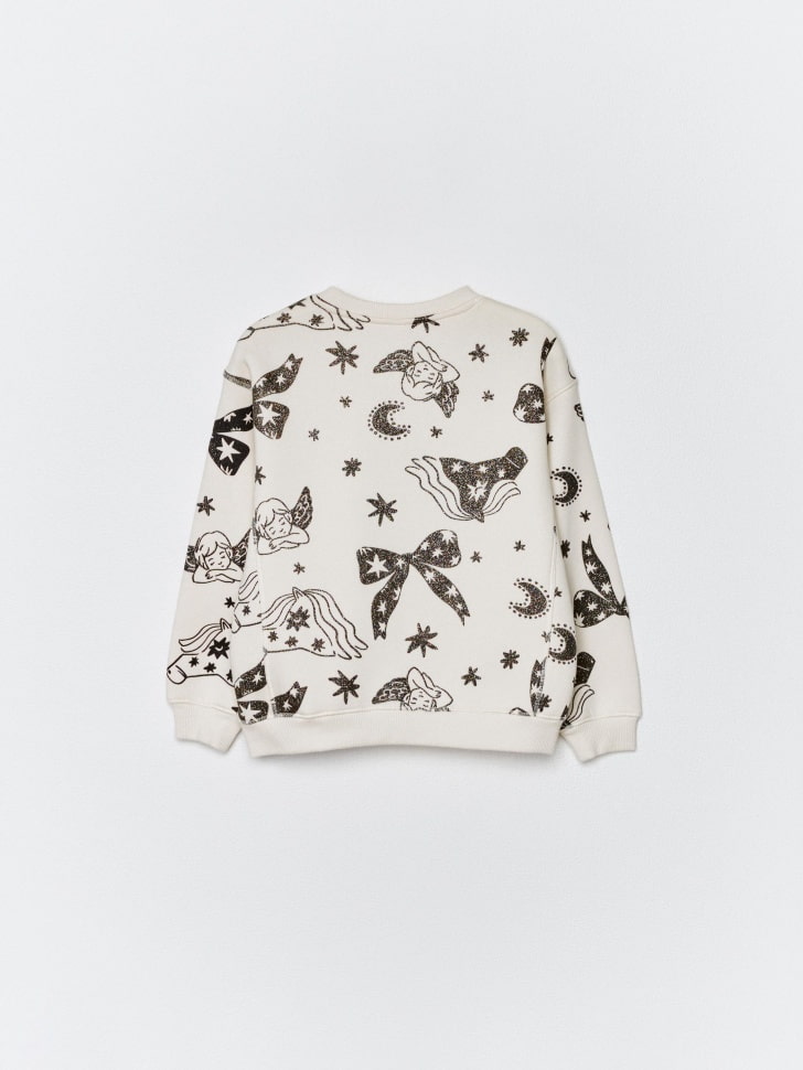 свитшот с новогодним принтом для девочек 4610517035141 по акции