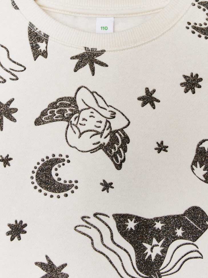 свитшот с новогодним принтом для девочек 4610517035141 в интернет магазине