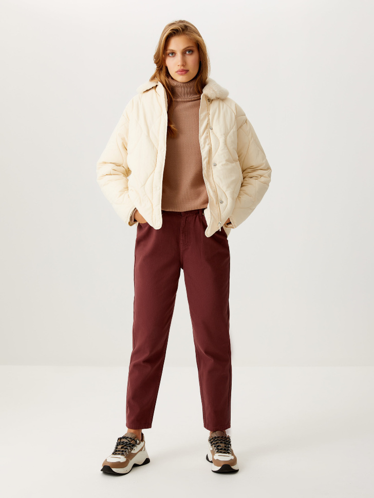 

Брюки paperbag fit, Коричневый