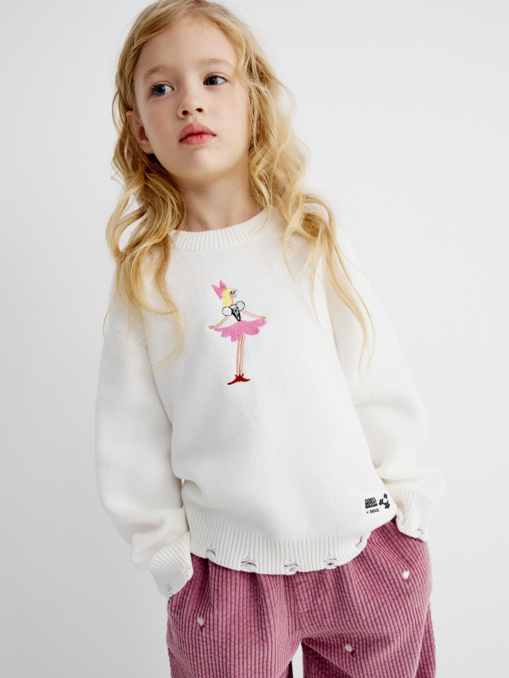 вязаный джемпер для девочек  x союзмультфильм по цене 2499 руб вид справа