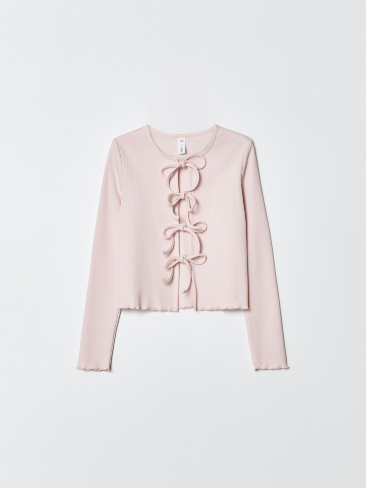 Трикотажный кардиган для девочек SELA, розовый, арт. 34539