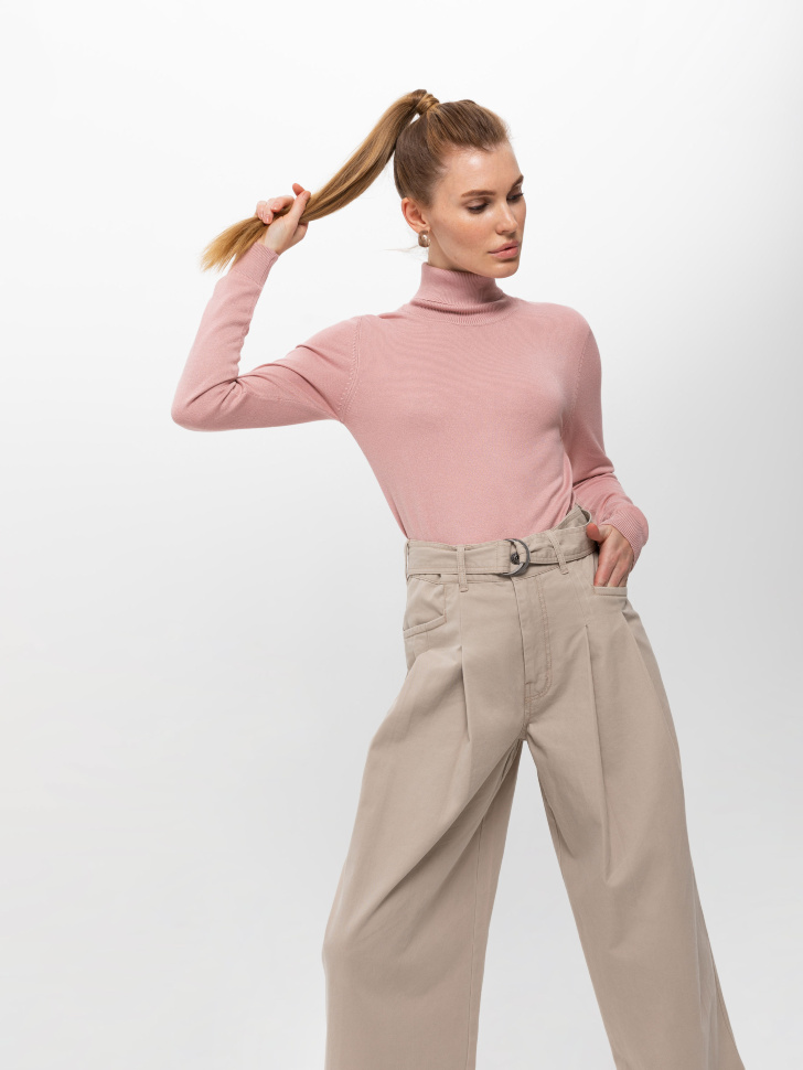 свитер женский (розовый, XL)