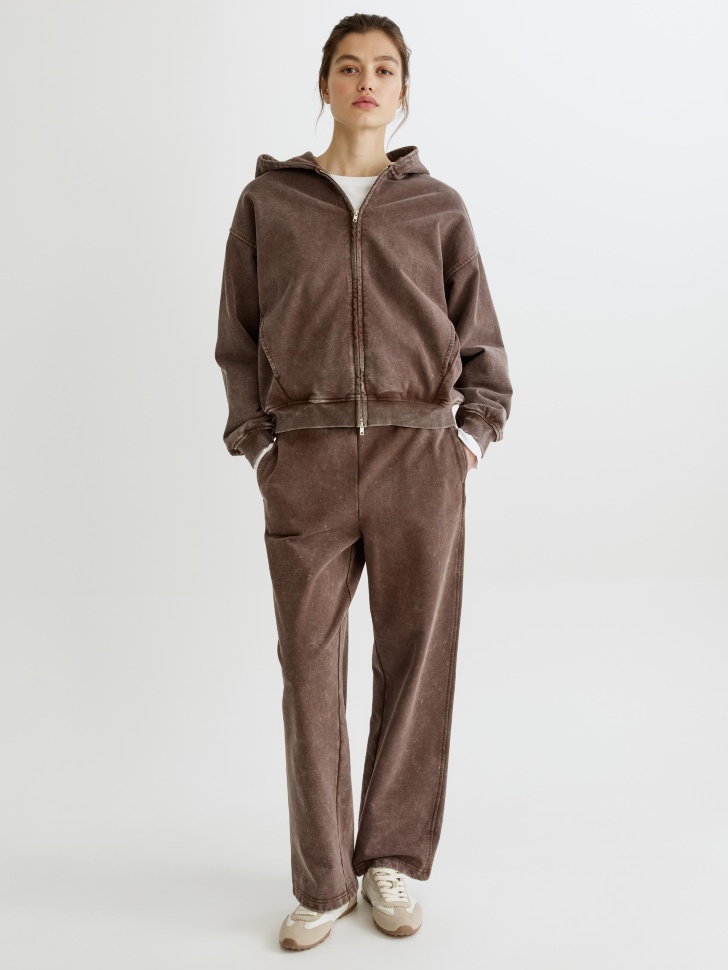 брюки из футера с кислотной стиркой 4610517488282 фотография