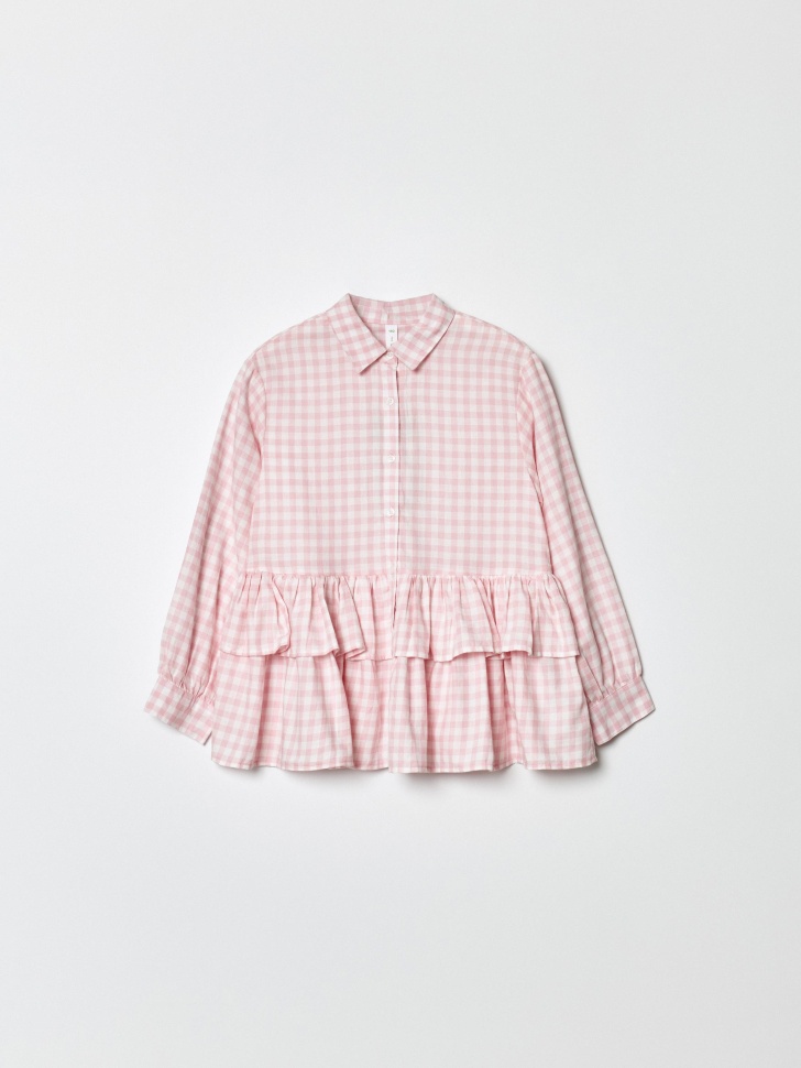 нарядна блузка в клетку для девочек 4610517226228 фотография