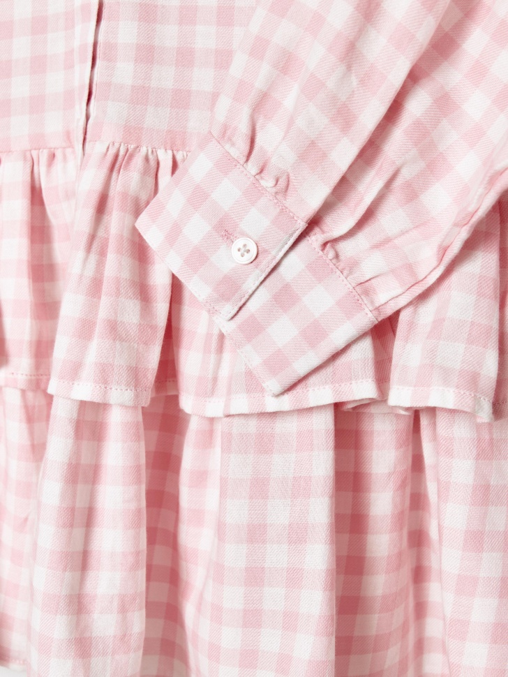 нарядна блузка в клетку для девочек по цене 2599 руб вид справа