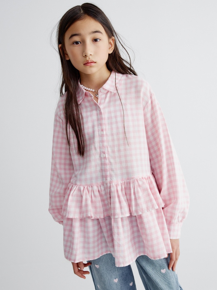 

Нарядна блузка в клетку для девочек, SL6802050504