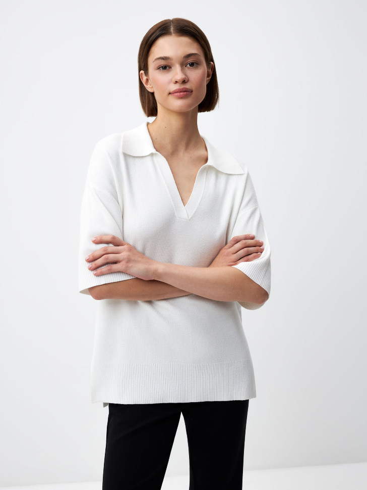 

Вязаное поло оверсайз