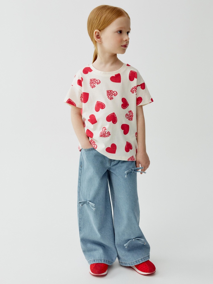 футболка с принтом для девочек от бренда sela вид слева