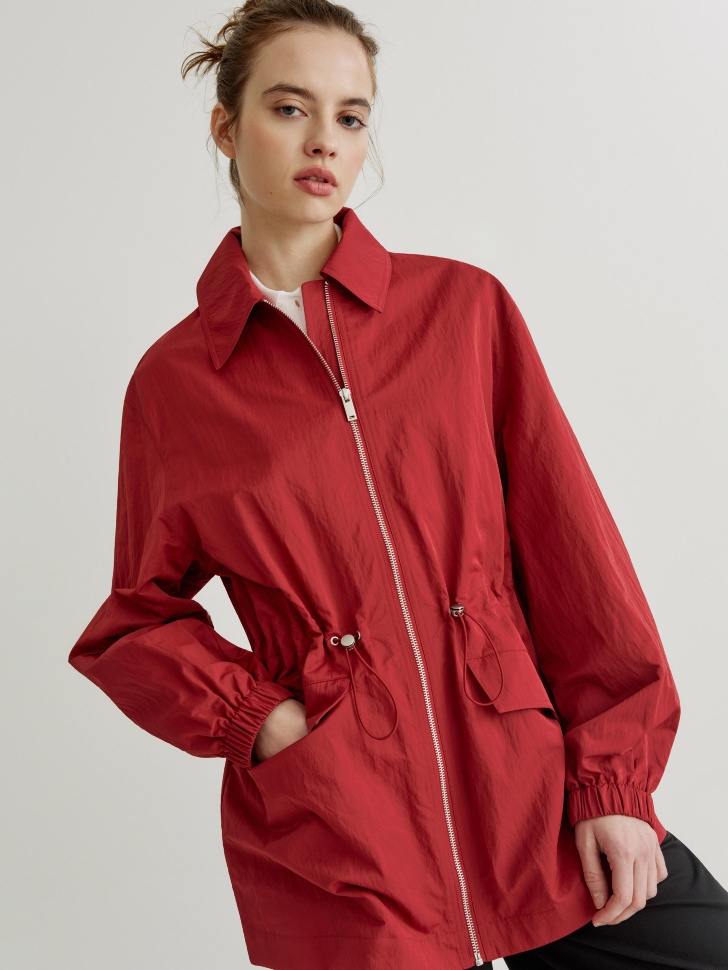 Ветровка Sela удлиненная, красный, арт. 43719