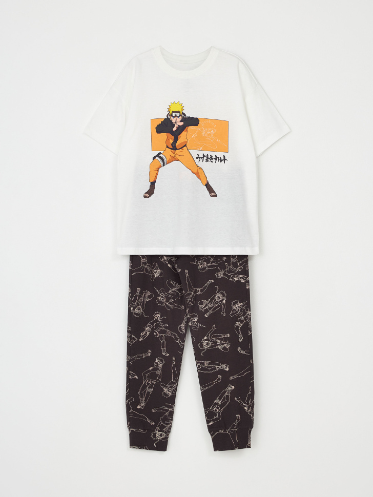 Пижама с принтом Naruto для мальчиков (белый, 134-140)