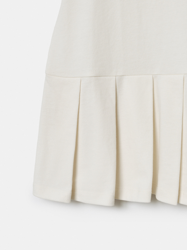 платье с воротником поло для девочек из хлопка спереди