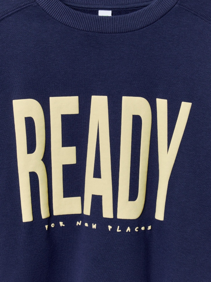 свитшот оверсайз с принтом для мальчиков из хлопка спереди