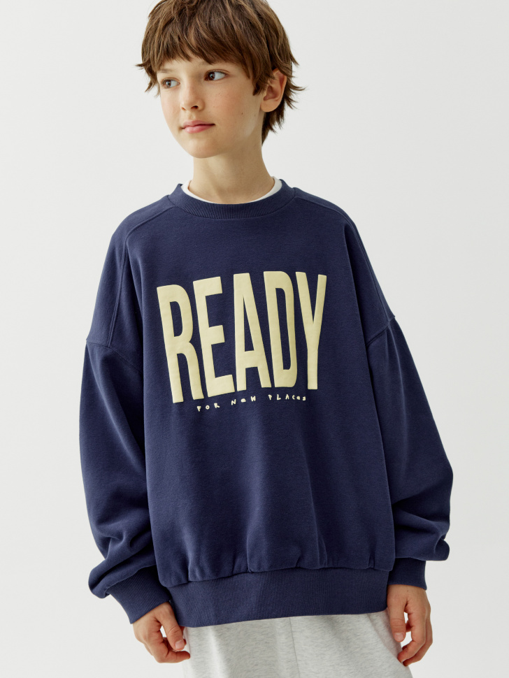 свитшот оверсайз с принтом для мальчиков по цене 2499 руб вид справа