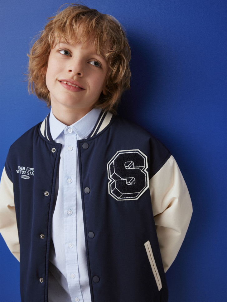 

Утепленный бомбер в стиле преппи детский, 4808071104