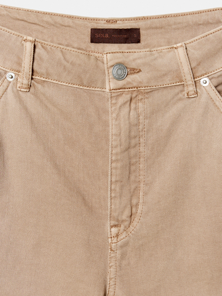 джинсовые шорты-бермуды премиум качества от бренда sela вид слева
