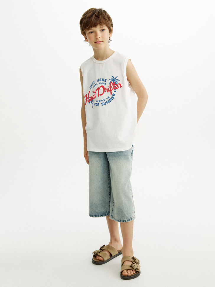 майка с принтом для мальчиков от бренда sela вид слева