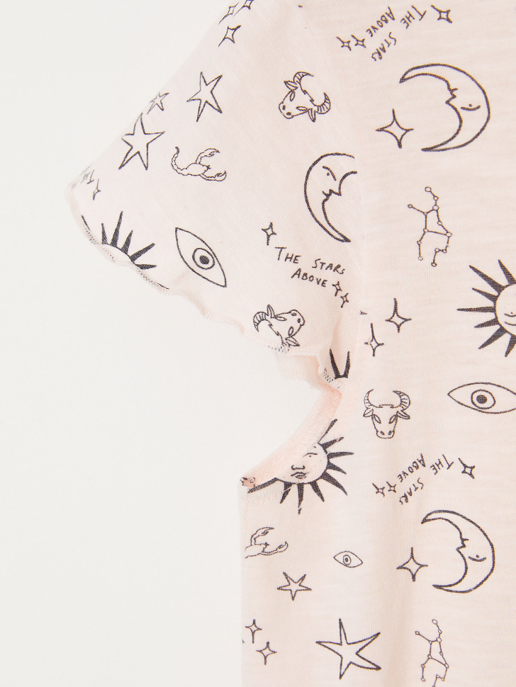 Трикотажная пижама с принтом для девочек (розовый, 134-140 (9-10 YEARS)) sela 4640078276103 - фото 3
