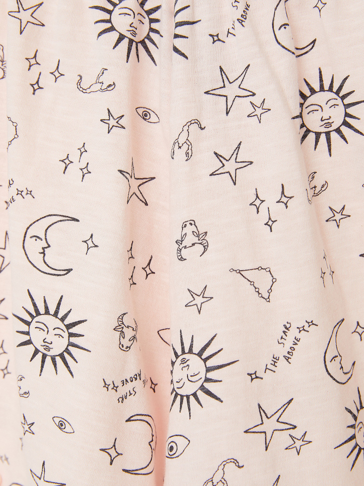 Трикотажная пижама с принтом для девочек (розовый, 134-140 (9-10 YEARS)) sela 4640078276103 - фото 6