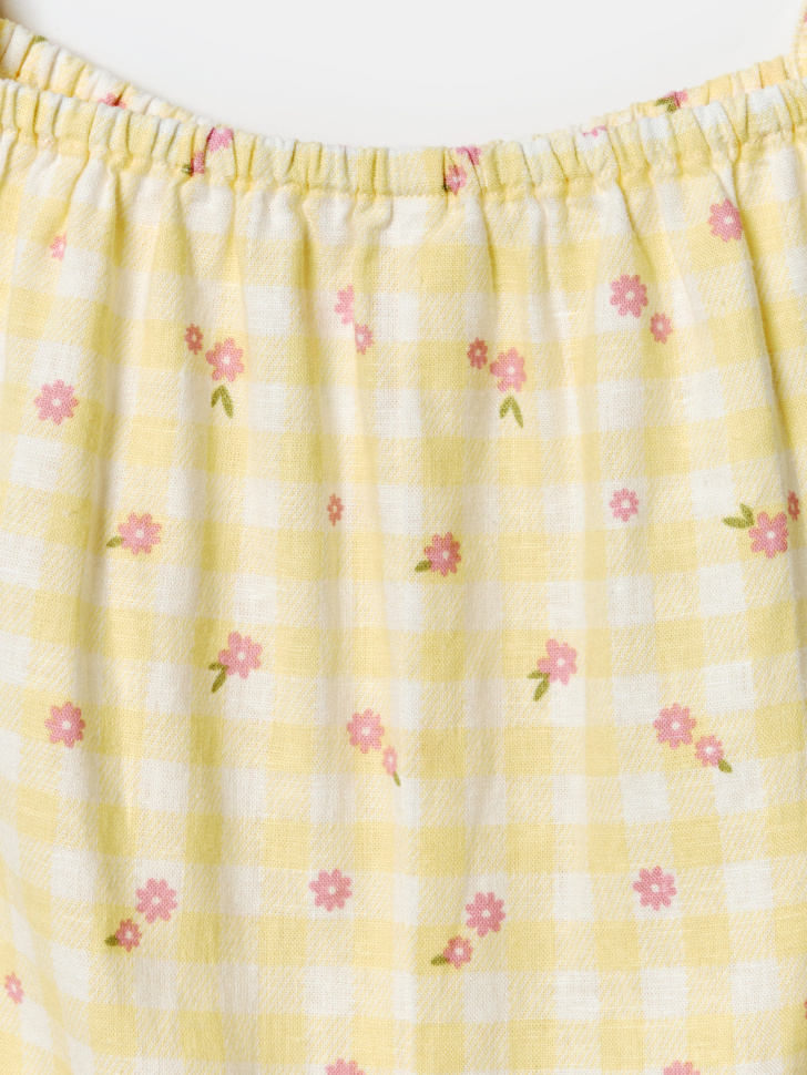 летний комбинезон из смесовой вискозы для девочек из россии вид сбоку