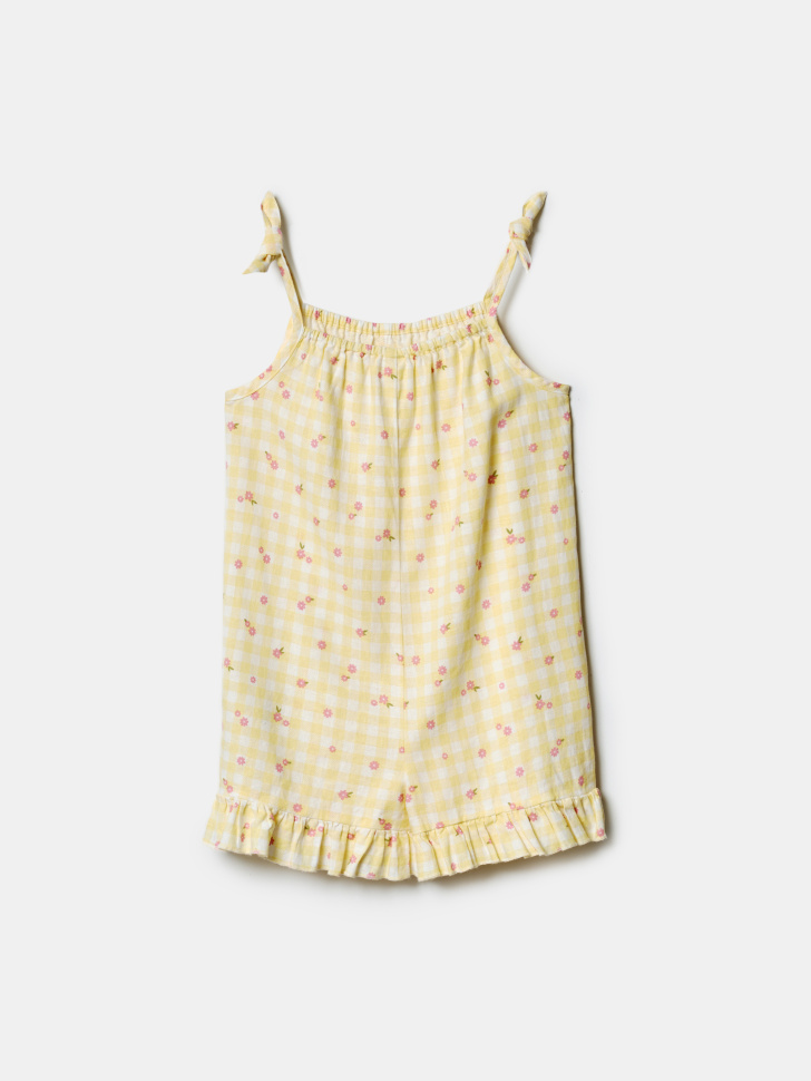 летний комбинезон из смесовой вискозы для девочек из вискозы спереди