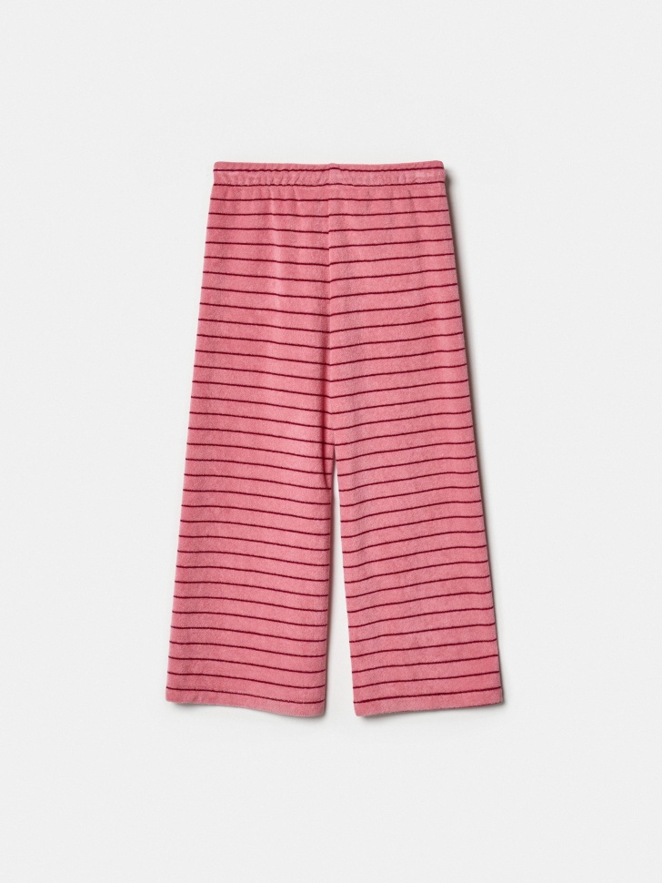 махровые брюки в полоску для девочек от бренда sela вид слева