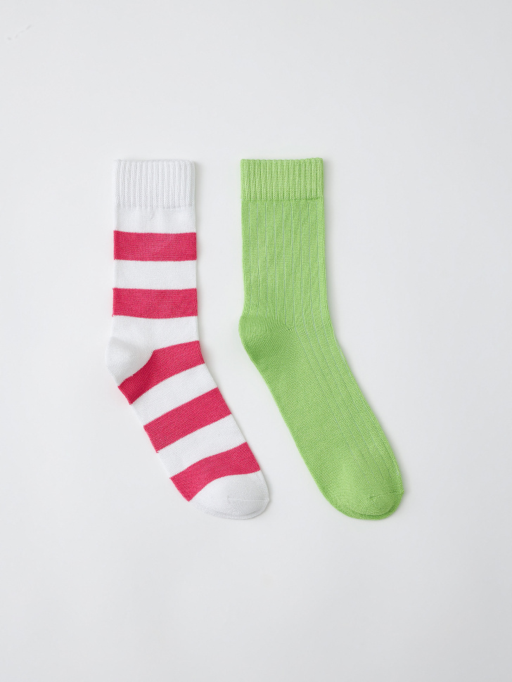 Набор из 2 пар носков для девочки (сиреневый, 22-23) sela 4680168350290 - фото 1