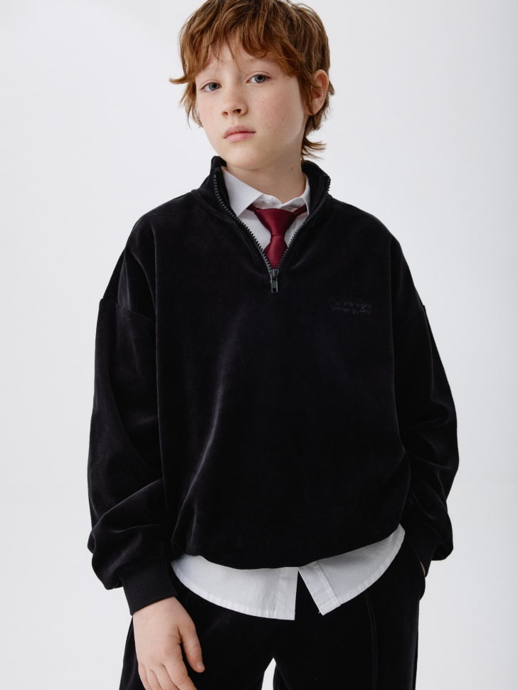 велюровый свитшот с вышивкой для мальчиков 4680798745954 оригинал