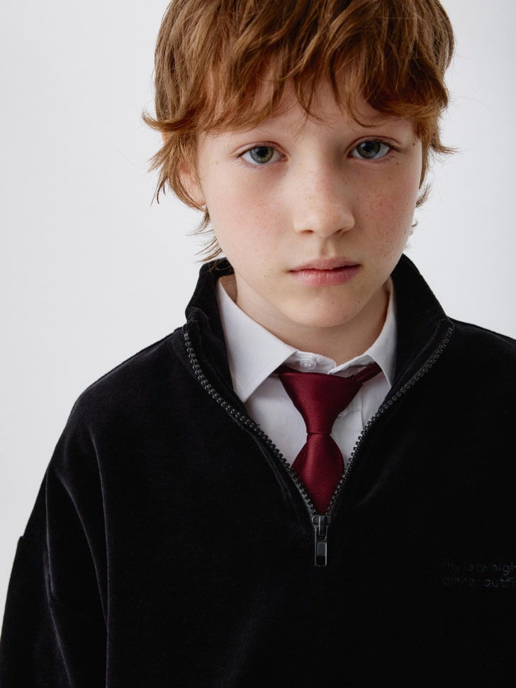 велюровый свитшот с вышивкой для мальчиков 4680798745954 с промокодом