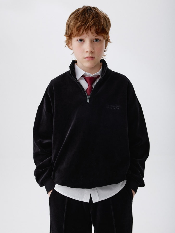 

Велюровый свитшот с вышивкой для мальчиков, SL5811070401