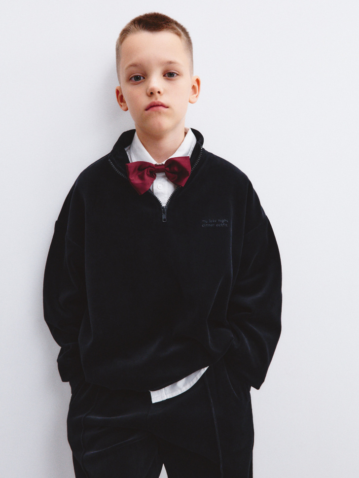 

Велюровый свитшот с вышивкой для мальчиков, SL5811070401