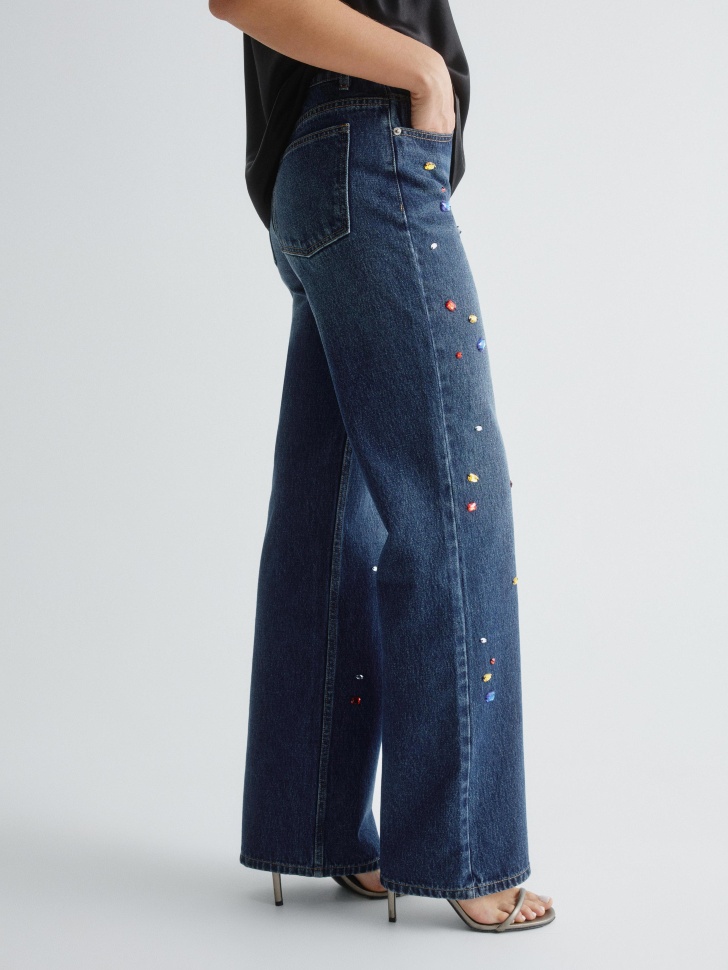 джинсы straight с декором из камней 4610517373298 с промокодом