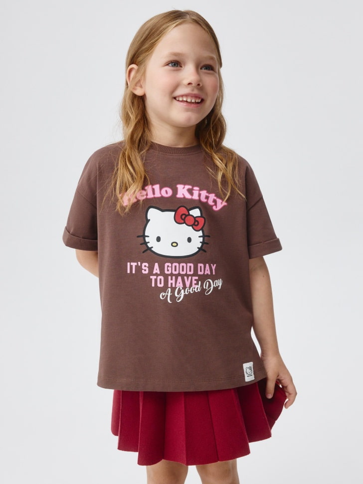 

Футболка с принтом Hello Kitty для девочек