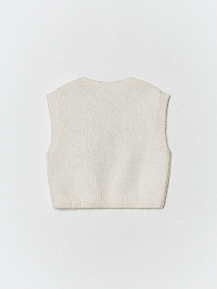 вязаный жилет для девочек  x союзмультфильм из хлопка спереди