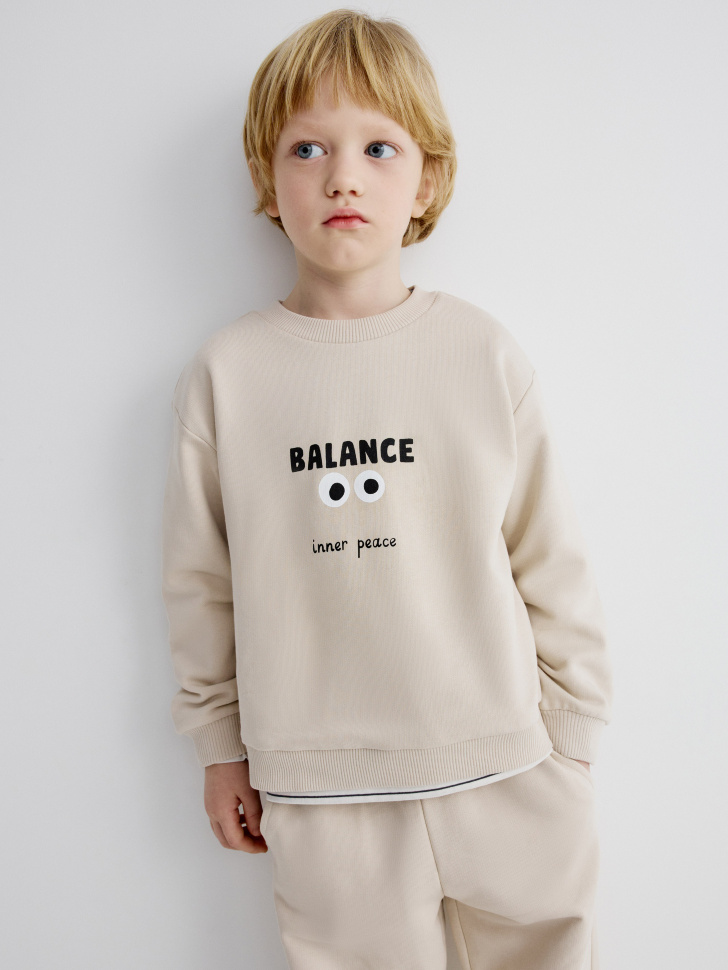 Свитшот Sela с принтом, бежевый, арт. 33356