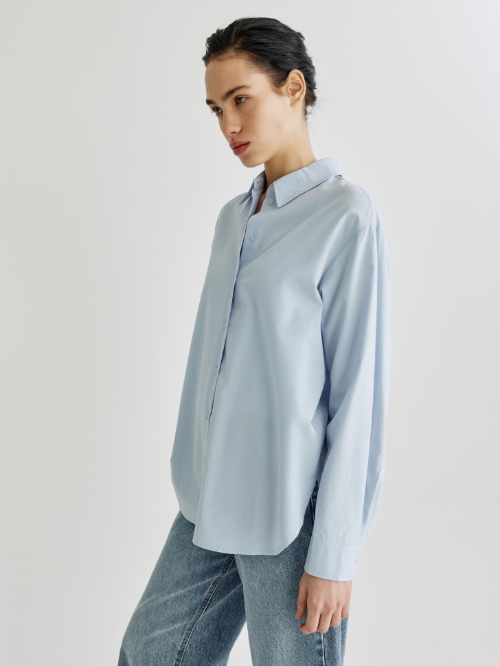 рубашка оверсайз из хлопка с вискозой из россии вид сбоку