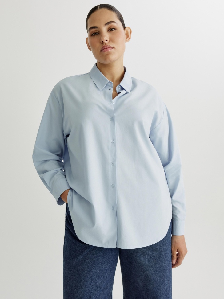 Рубашка оверсайз из хлопка с вискозой 2799₽