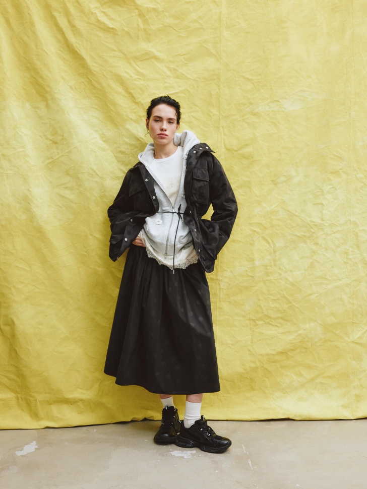 

Пышная юбка в крупный жаккардовый горошек, SL6803011907