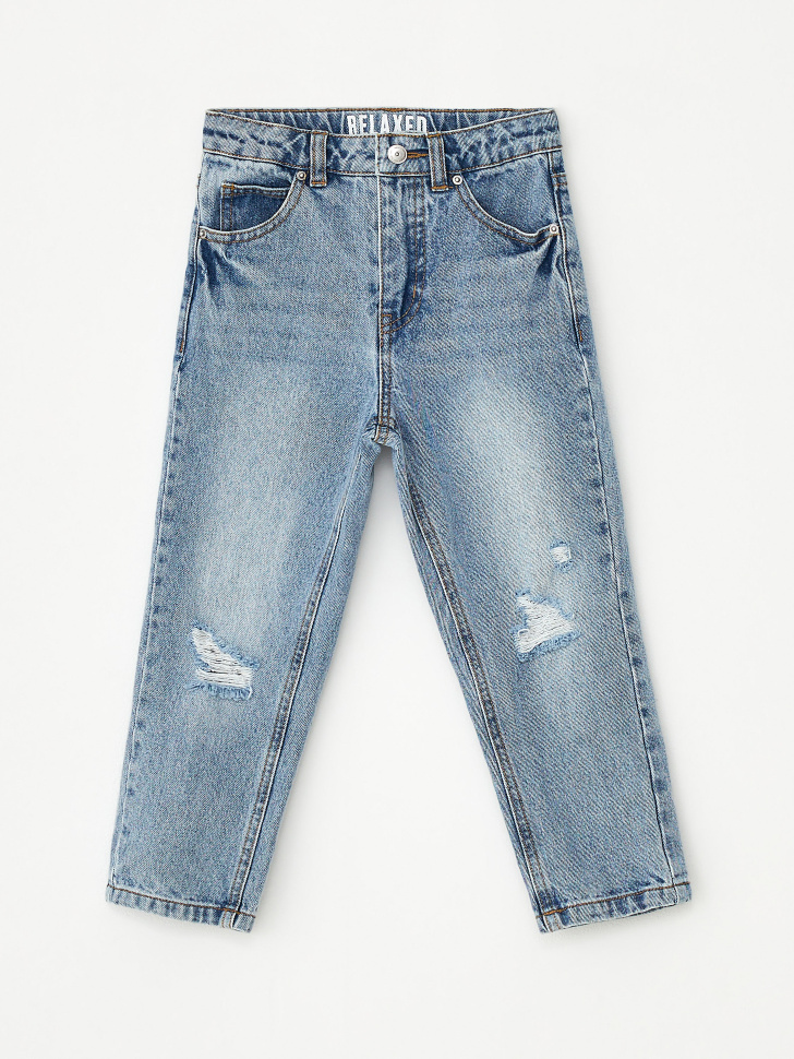 Рваные джинсы для мальчиков (синий, 92)