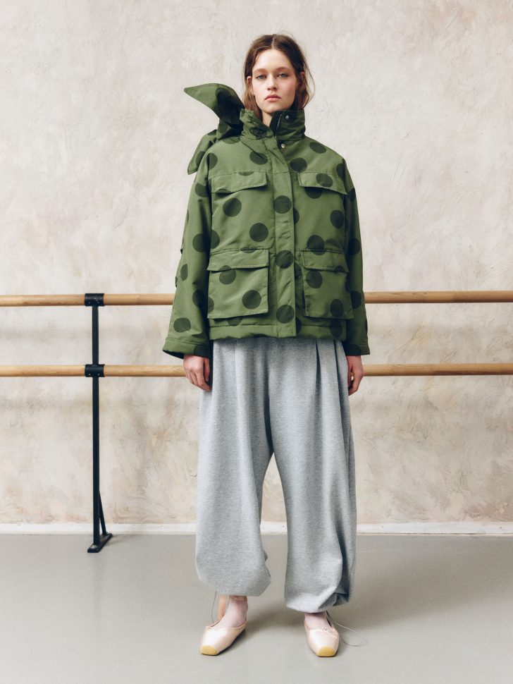 Куртка с шарфом SELA Young, хаки, арт. 43413