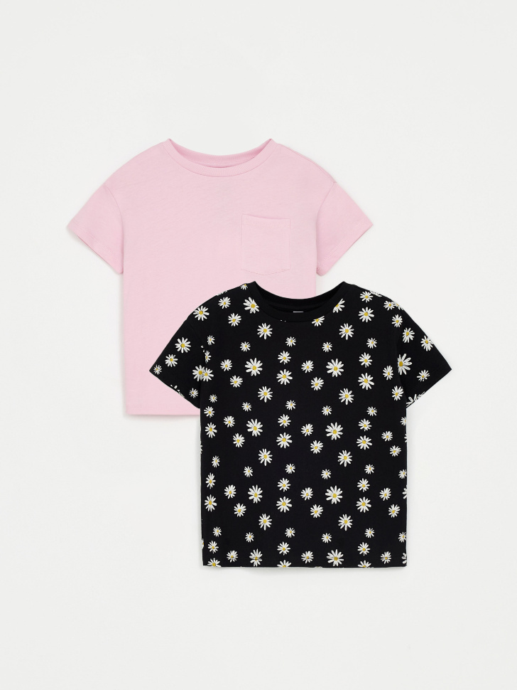 Набор из 2 футболок для девочек (розовый, 116)