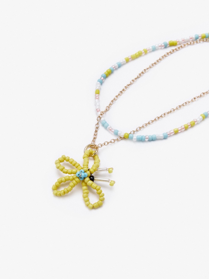 Колье Sela с подвеской-бабочкой для девочек, разноцветный, арт. 42937