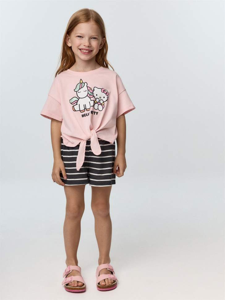 

Комплект из топа и шорт Hello Kitty для девочек, 4805043705
