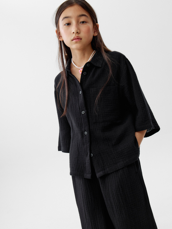 рубашка из муслина с коротким рукавом для девочек 4610517566997 фотография